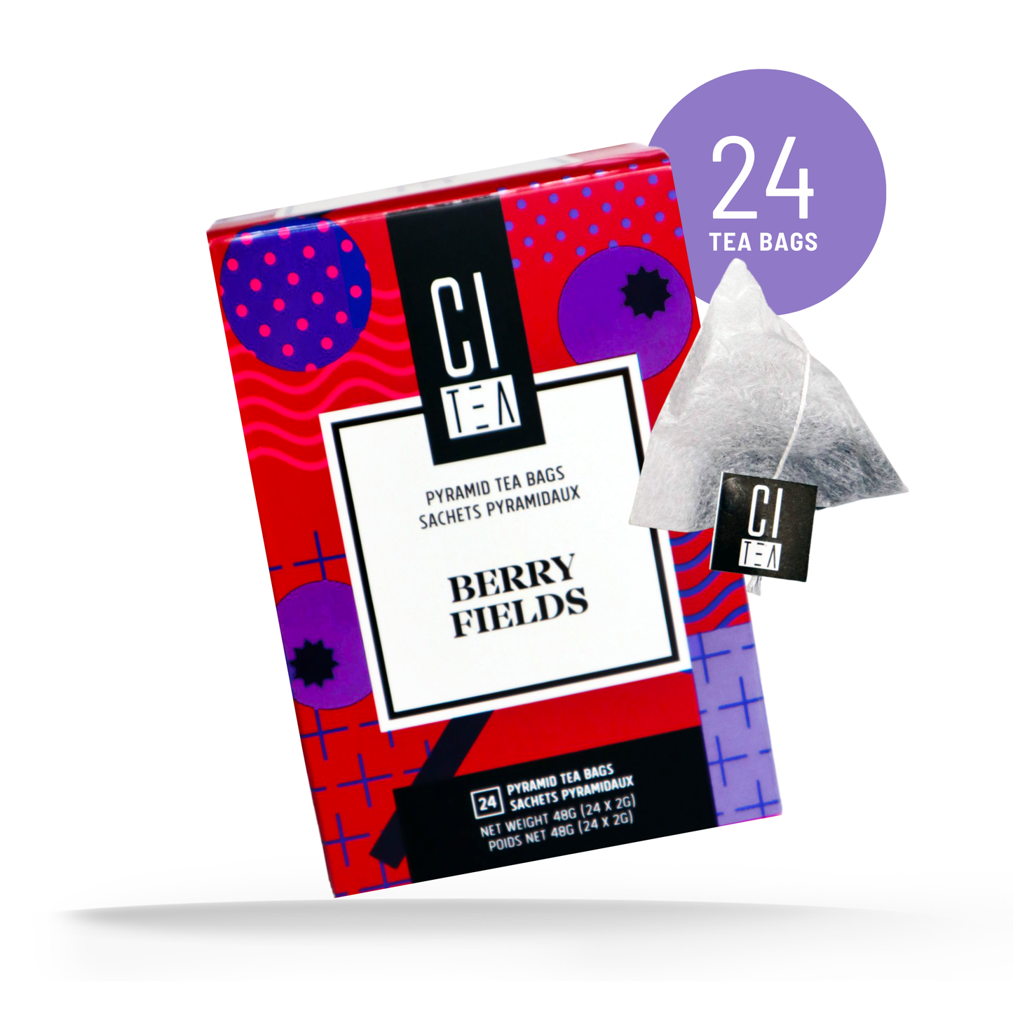 Berry Fields, Berry Tea - 24 Pyramid Tea Bags